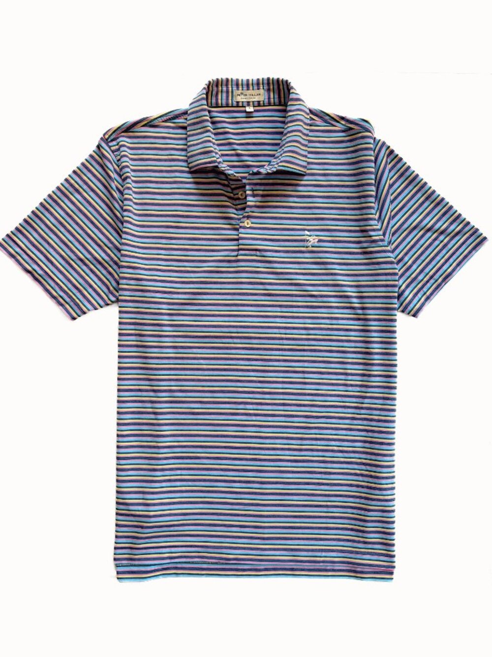 Beautiful Peter Millar Summer Comfort Men’s L Stripe Polo Shirt Embroidered NWOT